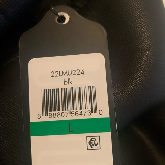 GUESS biker jacket, size large, never worn, silver hardware, very soft material, - Picture 6 of 10